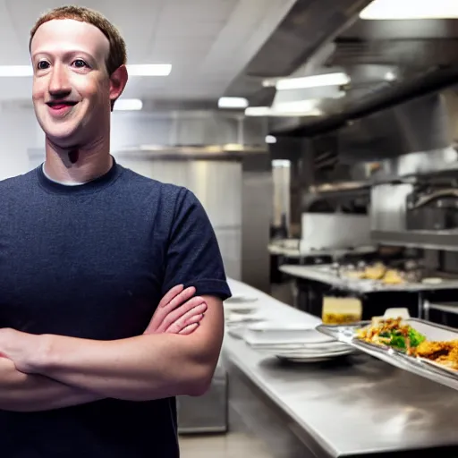 Image similar to Mark Zuckerberg as a restaurant chef EOS-1D, f/1.4, ISO 200, 1/160s, 8K, RAW, unedited, symmetrical balance, in-frame, Photoshop, Nvidia, Topaz AI