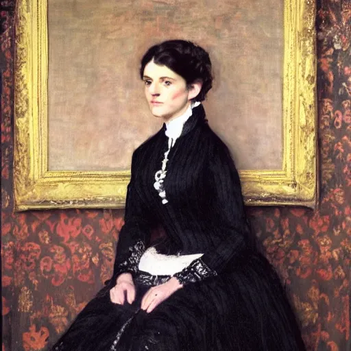 Image similar to portrait of a rich victorian woman painted_by_John_Everett_Millais_real-life_accurate_photoshoot