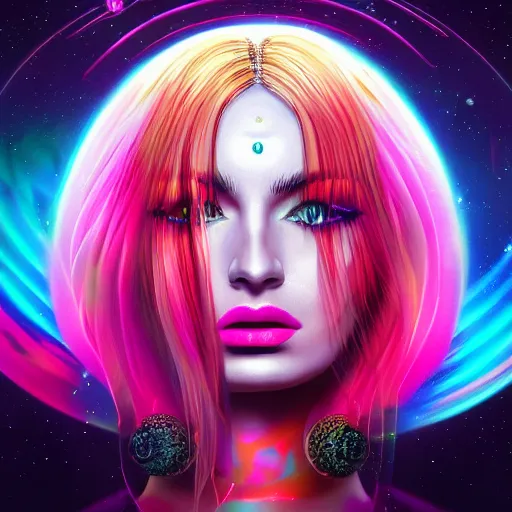 Image similar to cinemati, epic, kim petras psychedelic album cover, out of this world, interdimensional, artstation, cgsociety