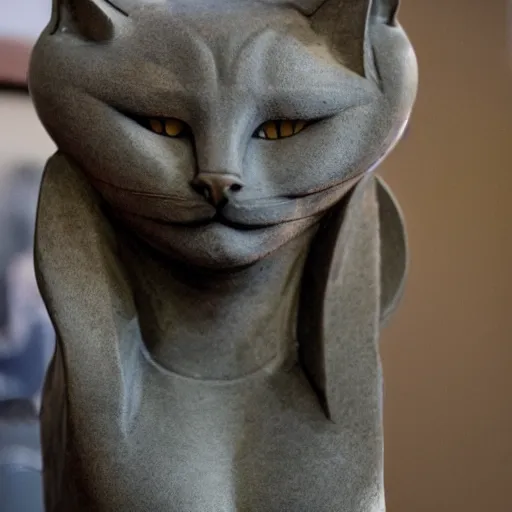 Image similar to a statue of a cats face