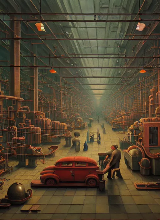 Prompt: hyper detailed 3d render like a Oil painting - the factory by Jacek Yerka, Mariusz Lewandowski, Abstract brush strokes, Masterpiece, Edward Hopper and James Gilleard, Zdzislaw Beksinski, Mark Ryden, Wolfgang Lettl, hints of Yayoi Kasuma, octane render, 8k