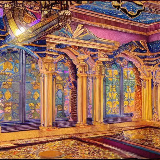 Prompt: dreamscape 1 9 2 0 ’ s colored pencil, highly detailed, highly accurate, deep aesthetic, 8 k, highly ornate intricate details, cinematic lighting, rich colors, ray tracing, hyperrealistic, photorealistic, cinematic landscape, trending on artstation,