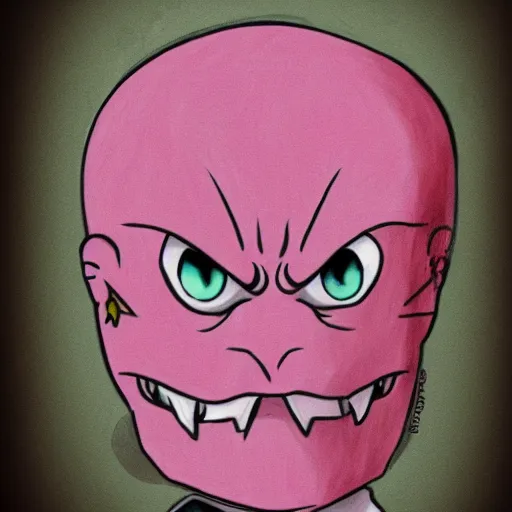 Image similar to majinn buu, sketch by glene means