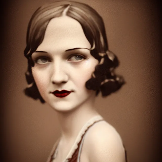 Prompt: a portrait photo of a 1 9 2 0 s cute young woman with a slight smile in a flapper dress, atmospheric lighting, painted, sepia, intricate, ultra detailed by leesha hannigan, thierry doizon, kai carpenter, well composed, best on artstation, cgsociety, epic, stunning, gorgeous, intricate detail, wow, masterpiece