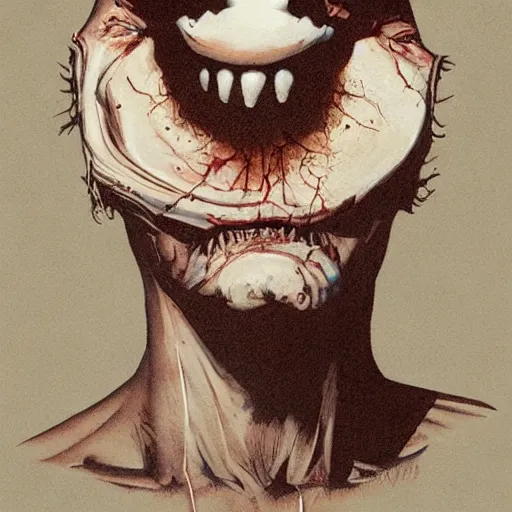 Prompt: grinning one-eyed grimpunk vile reprobate portrait portrait Cyclops Cyclops Polyphemus shrek with tombow norman rockwell greg rutkowski frank frazetta alexandre briclot Dave Dorman splatterpaint