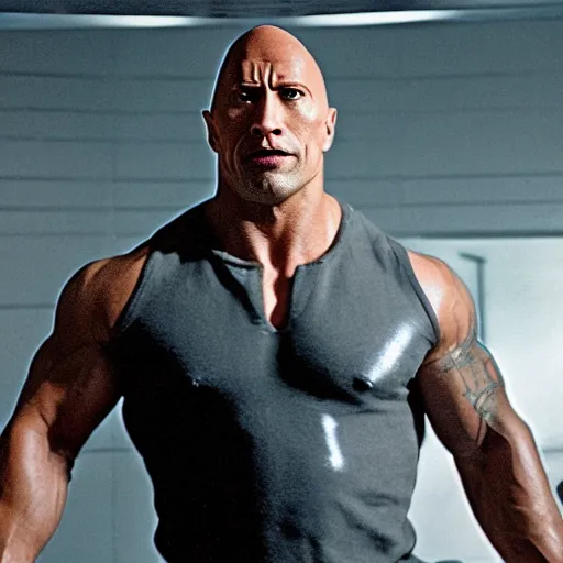 Prompt: Dwayne The Rock Johnson as a Conehead, photo, cinematic