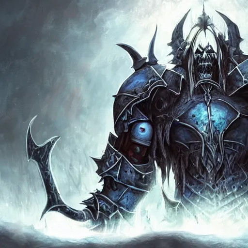 Image similar to unholy deathknight from world of warcraft in heavy armor, artstation hall of fame gallery, editors choice, #1 digital painting of all time, most beautiful image ever created, emotionally evocative, greatest art ever made, lifetime achievement magnum opus masterpiece, the most amazing breathtaking image with the deepest message ever painted, a thing of beauty beyond imagination or words
