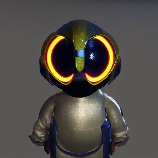 Prompt: a cybertronic duck, metallic, glowing eyes, unreal engine