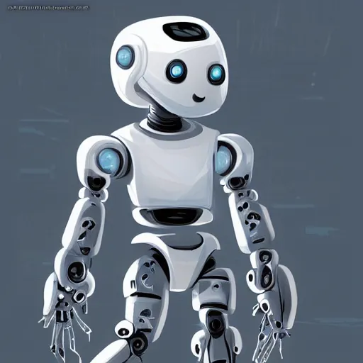 Image similar to a small human-like robot, futuristic, sci-fi, digital art, detailed