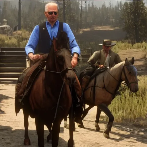 Prompt: joe biden in red dead redemption 2