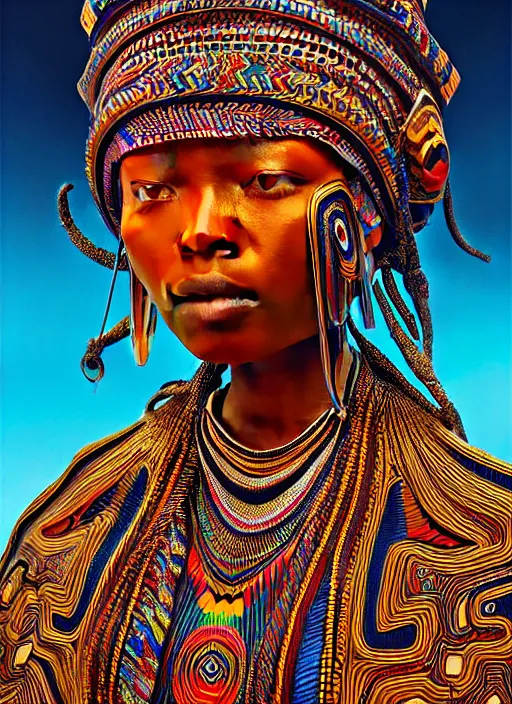 Image similar to : shipibo person fantasy, fantasy magic, , intricate, sharp focus, illustration, highly detailed, digital painting, concept art, matte, jahbu art and Paul lewin and kehinde wiley, masterpiece