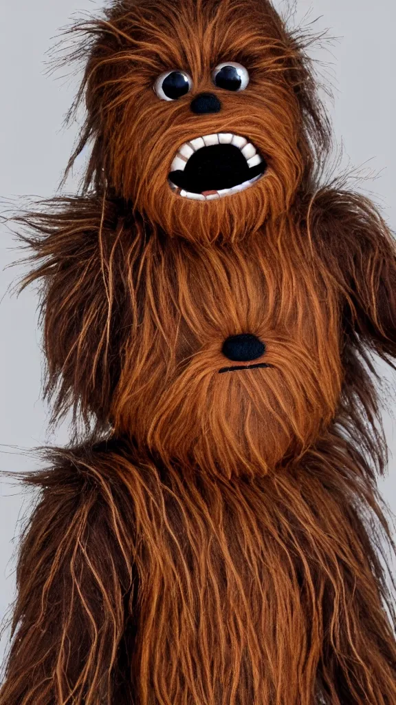 Prompt: chewbacca reimagined as a cute children ’ s plushie. color harmony, 8 k detail, gallery quality, hd wallpaper, premium prints available, hyper - detailed, intricate design.