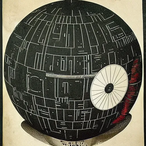 Prompt: the death star, by Hieronymus Bosch