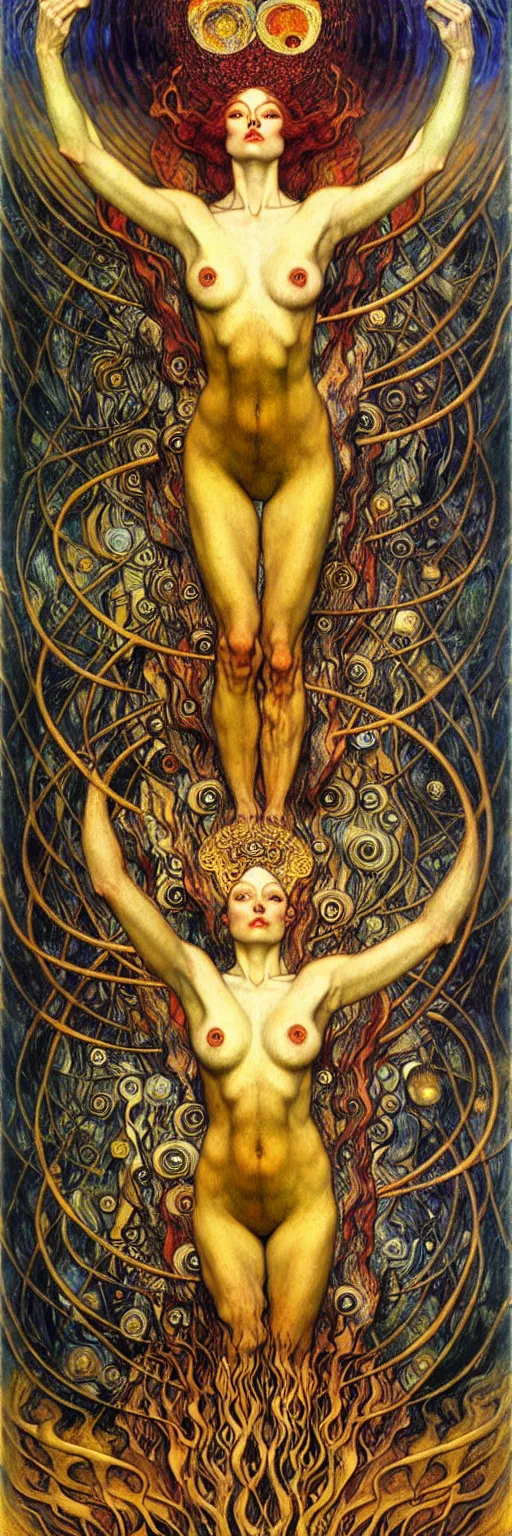 Image similar to Divine Chaos Engine by Karol Bak, Jean Delville, William Blake, Gustav Klimt, and Vincent Van Gogh, symbolist, visionary