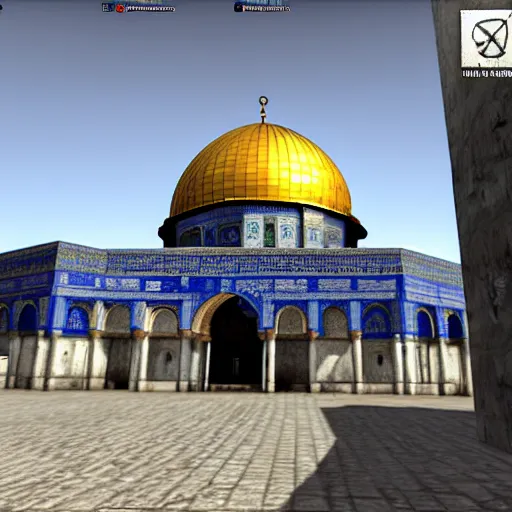 Prompt: Dome of the Rock in Counter Strike 1.6