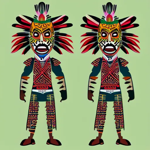 Image similar to Character Design, aztec warrior with jaguar mask