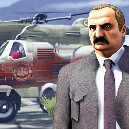 Prompt: Lukashenko as a GTA V character