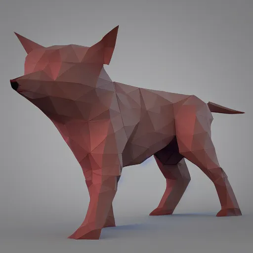 Image similar to low poly 3 d render of cute animals