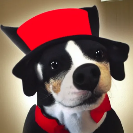 Prompt: cartoon dog wearing a tophat