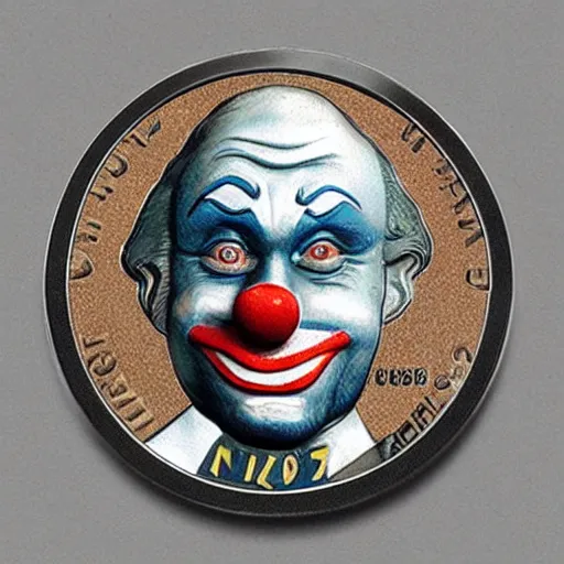 Image similar to The money of clowns coin, photo realistic, highly-detailed, award-winning