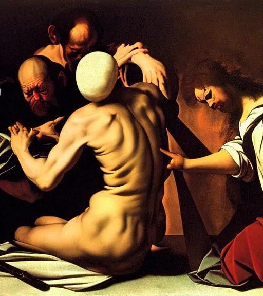 Image similar to the fate of all fools, earthly interference, by caravaggio