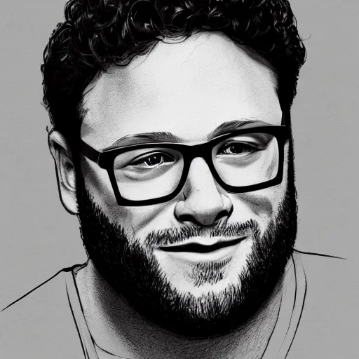 Prompt: Police sketch of Seth Rogen done on paper, detailed, very detailed, highly detailed, intricate details, intricately detailed, HD quality, 8k resolution, trending on artstation