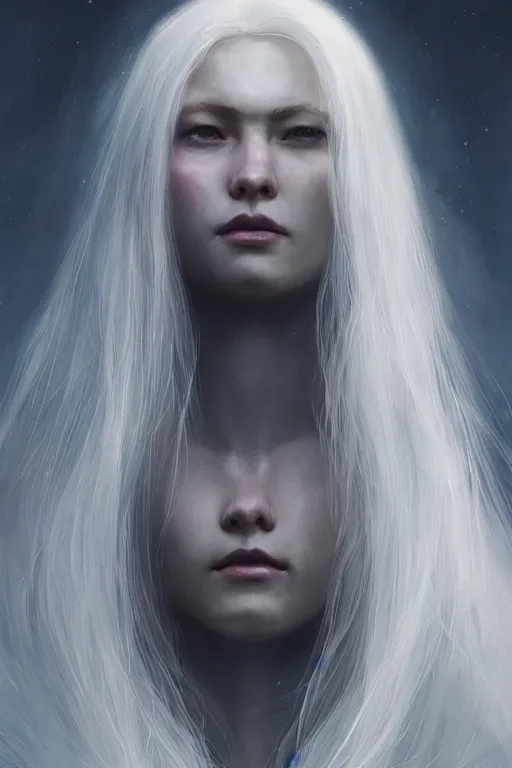 Prompt: a fancy portrait of a beautiful young strong women with long white hair by greg rutkowski, sung choi, mitchell mohrhauser, maciej kuciara, johnson ting, maxim verehin, peter konig, bloodborne, 8 k photorealistic, cinematic lighting, hd, high details, dramatic, dark atmosphere, trending on artstation