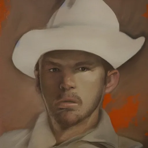 Image similar to Cowboy orange realistic portrait