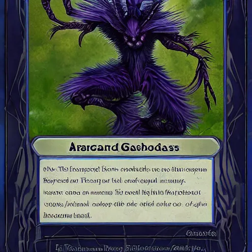 Image similar to fantasy card of arachnae beast in style of magic the gathering