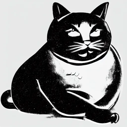 Image similar to a fat cat by andy warhol, digital art, trending on artstation