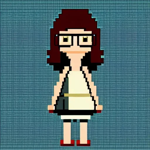 Prompt: Pixel art of Tina Balcher from Bob's Burgers