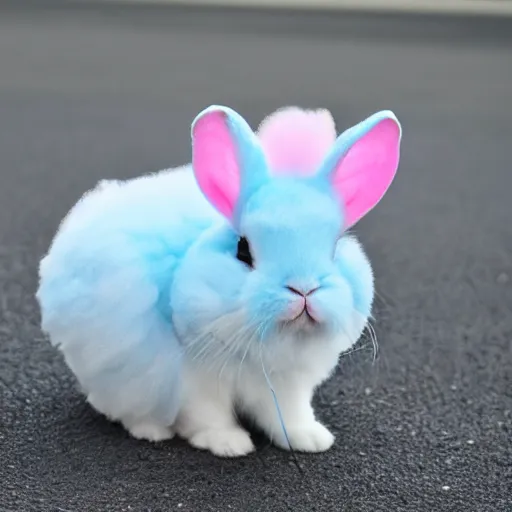 Image similar to photo of cotton candy that looks like a rabbit