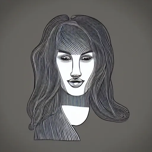 Image similar to one beautiful woman face, illustration on a grey flat background