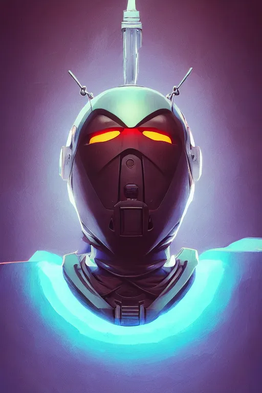 Image similar to epic mask helmet robot ninja portrait stylized as fornite style game design fanart by concept artist gervasio canda, behance hd by jesper ejsing, by rhads, makoto shinkai and lois van baarle, ilya kuvshinov, rossdraws global illumination radiating a glowing aura global illumination ray tracing hdr render in unreal engine 5