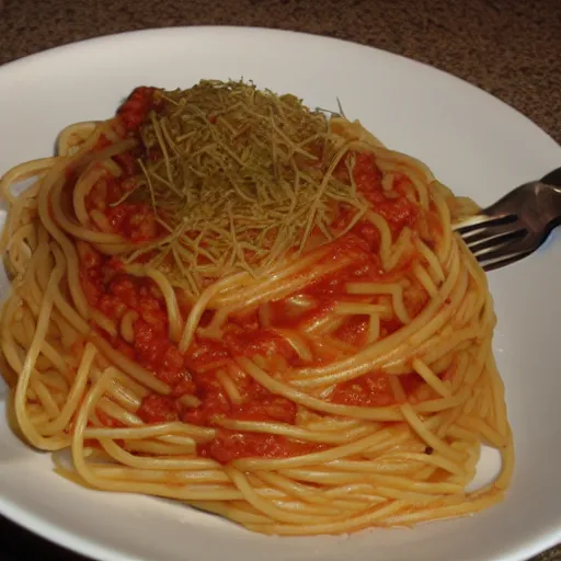 Image similar to spaghetti in the shape of a bird