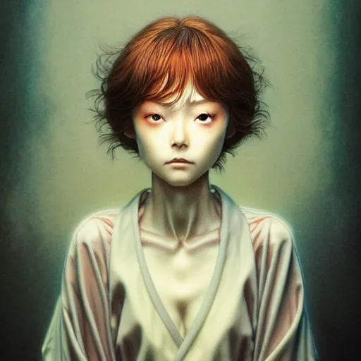 Image similar to prompt : 3 d render hyper real majestic soft light dramatic light portrait painted in miyazaki color style drawn by katsuhiro otomo and takato yamamoto, inspired by fables, china doll face, smooth face feature, intricate oil painting, high detail, sharp high detail, manga and anime 2 0 0 0