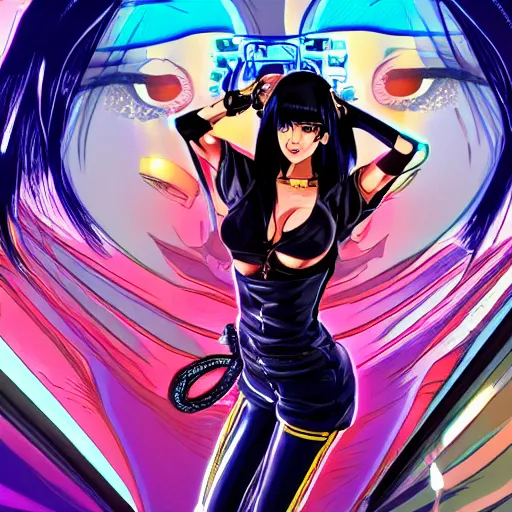 Image similar to nico robin is a cyberpunk cyborg