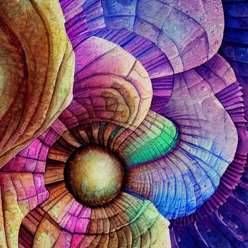 Prompt: beautiful watercolor painting of a 3 d mandelbulb, stunning, 4 k