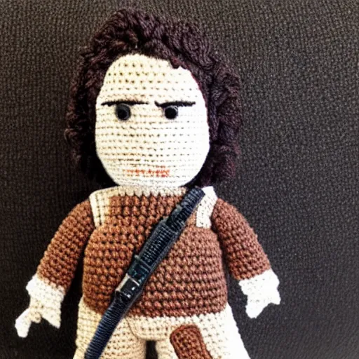 Prompt: a crochet of han solo, very detailed