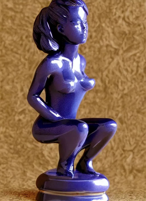 Prompt: Image on the store website, eBay, 100mm resin figure of a beautiful woman sitting on the chair, on the disk base on tile surface