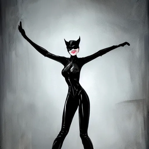 Image similar to Catwoman by WLOP