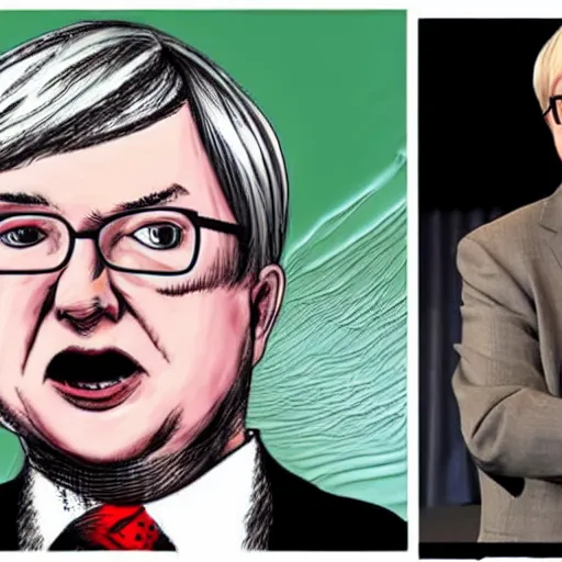 Image similar to kevin rudd, in the style of junji ito