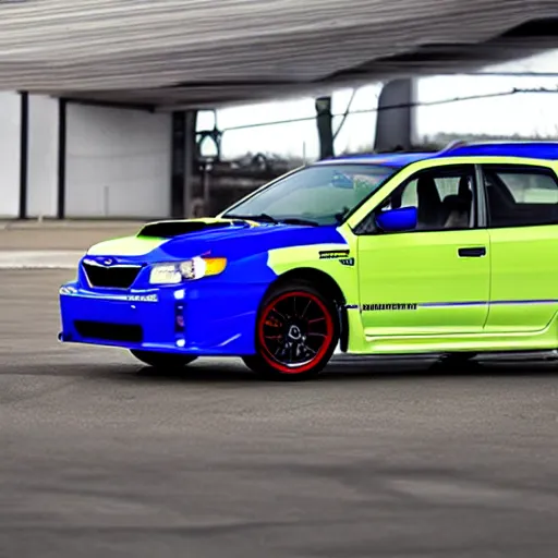 Prompt: a subaru WRX themed jet