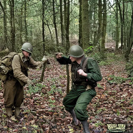 Image similar to ww 2 encounter in the woods