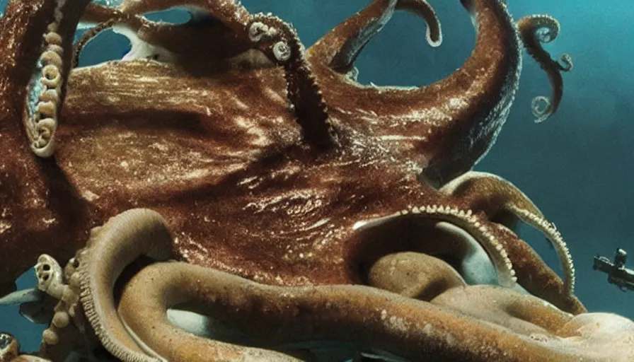 Image similar to Movie about an octopus attacking a nuclear submarine