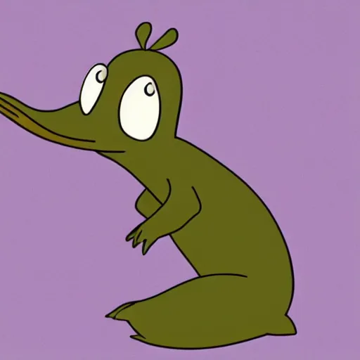 Image similar to a cartoon portrait of a friendly platypus, disney animation