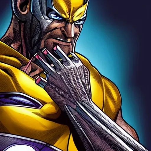 Prompt: “ wolverine wielding the powers from the infiniti gauntlet to destroy thanos in the middle of the infiniti war, hyper realistic, intricate detailed, marvel comic artist design, 4 k ”