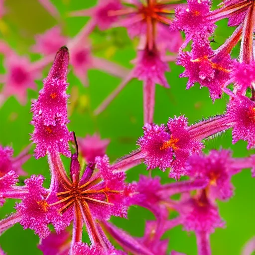 Prompt: a macro shot of willowherb flowers