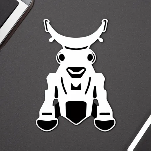 Image similar to boston dynamics robot cow as an svg sticker, 2 d, flat, vector art