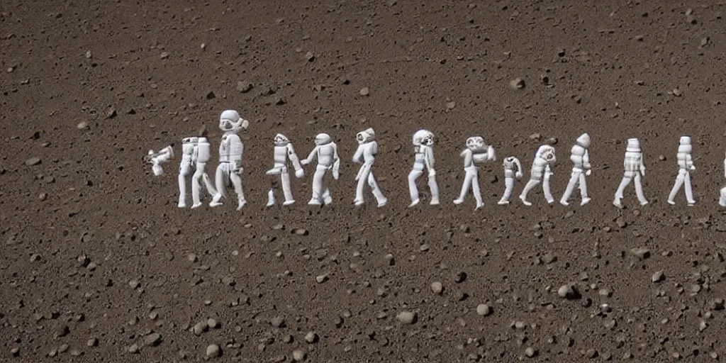 Prompt: ten friends on dusty Mars soil in the future walking together all wearing stylish futuristic clothing picture taken with 5 mm camera nokia, intricate, ultra HD, super detailed, realistic, award-winning picture